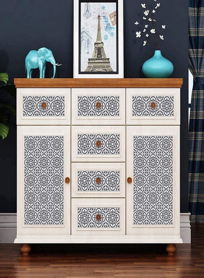 WALLTON والتون - مغربي - ملصقات بلاط للمطبخ، جدار خلفي، حمام، أرضية، خشب، زجاج، لاصق، ديكور منزلي، أثاث (متعدد الألوان، 4x4 بوصة، 36 قطعة) - Image 2